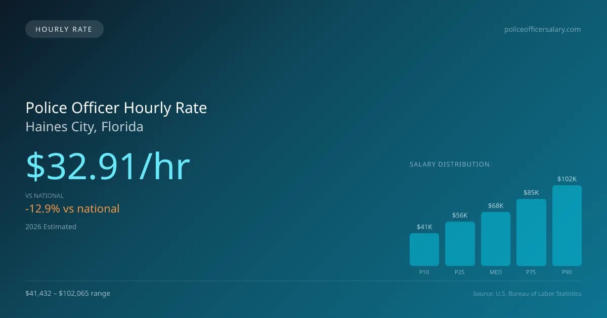 Police Officer Hourly Rate in Haines City, FL — 2026 est., based on 2025 BLS