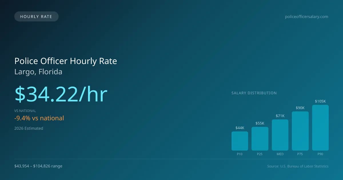 Police Officer Hourly Rate in Largo, FL — 2026 est., based on 2025 BLS