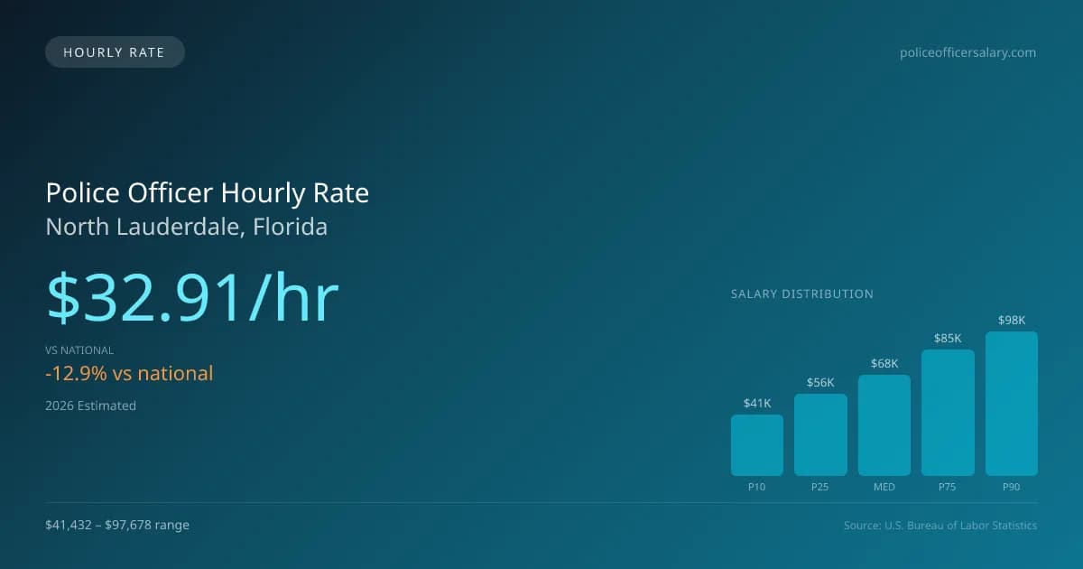 Police Officer Hourly Rate in North Lauderdale, FL — 2026 est., based on 2025 BLS