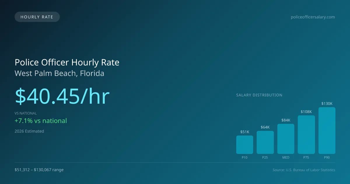 Police Officer Hourly Rate in West Palm Beach, FL — 2026 est., based on 2025 BLS