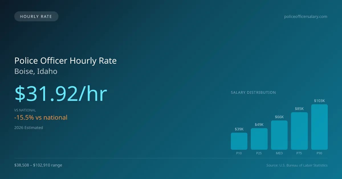 Police Officer Hourly Rate in Boise, ID — 2026 est., based on 2025 BLS