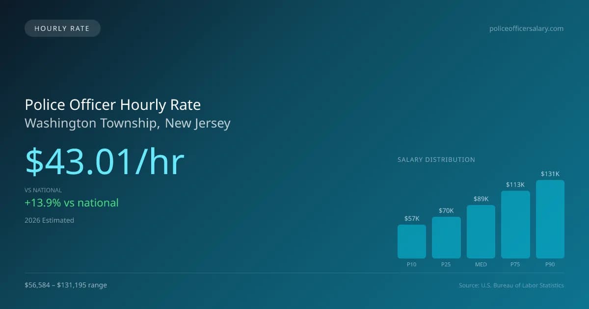 Police Officer Hourly Rate in Washington Township, NJ — 2026 est., based on 2025 BLS