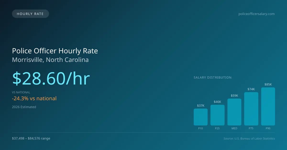 Police Officer Hourly Rate in Morrisville, NC — 2026 est., based on 2025 BLS