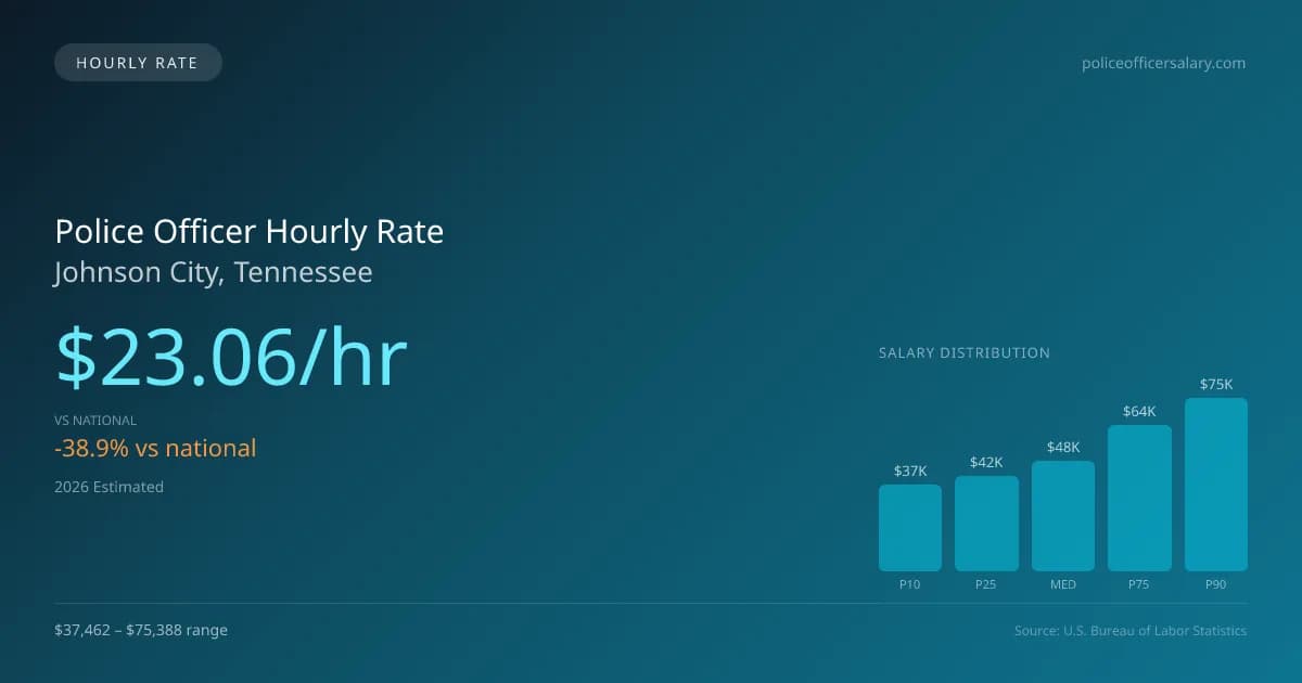 Police Officer Hourly Rate in Johnson City, TN — 2026 est., based on 2025 BLS