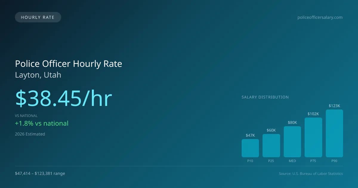 Police Officer Hourly Rate in Layton, UT — 2026 est., based on 2025 BLS