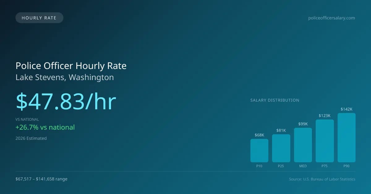 Police Officer Hourly Rate in Lake Stevens, WA — 2026 est., based on 2025 BLS
