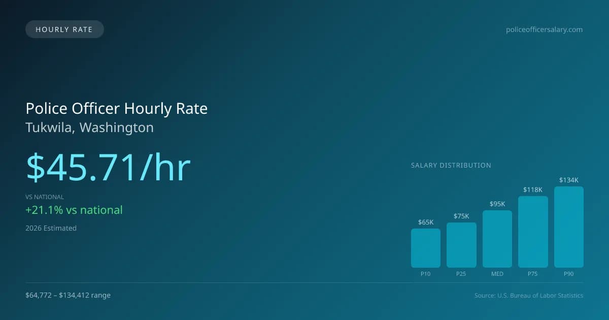 Police Officer Hourly Rate in Tukwila, WA — 2026 est., based on 2025 BLS
