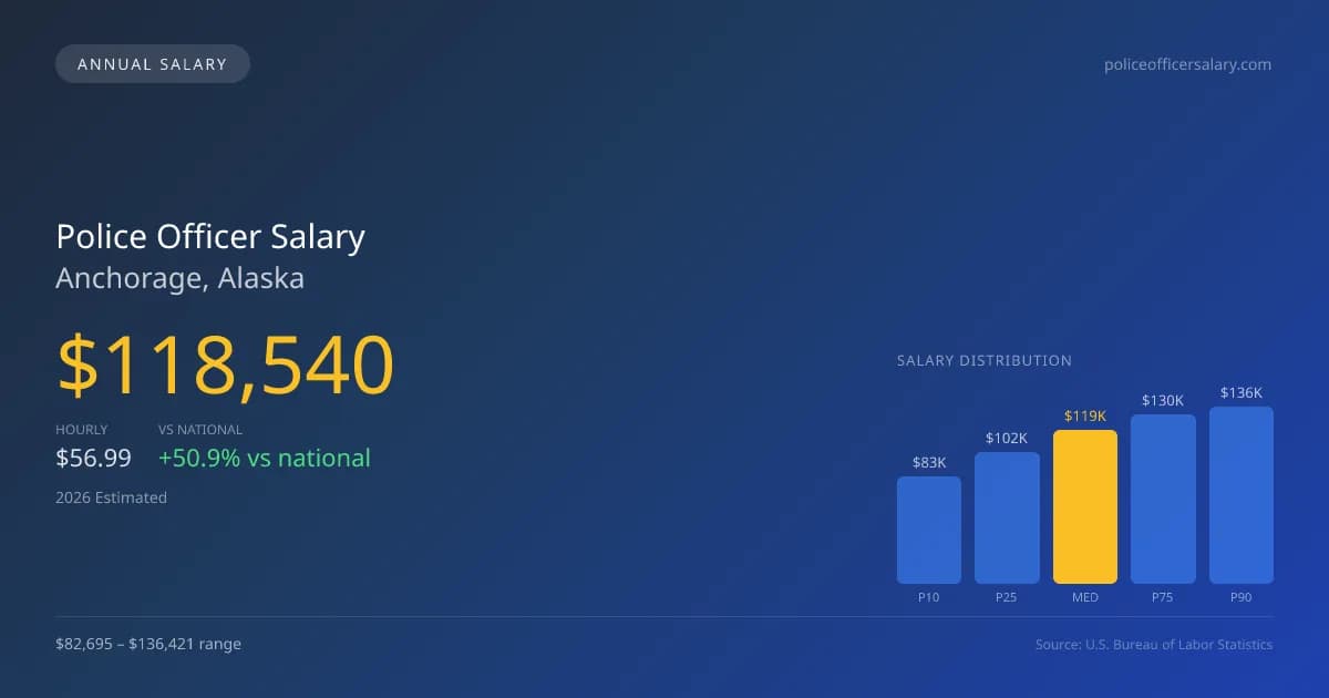 Police Officer Salary in Anchorage, AK — 2026 est., based on 2025 BLS