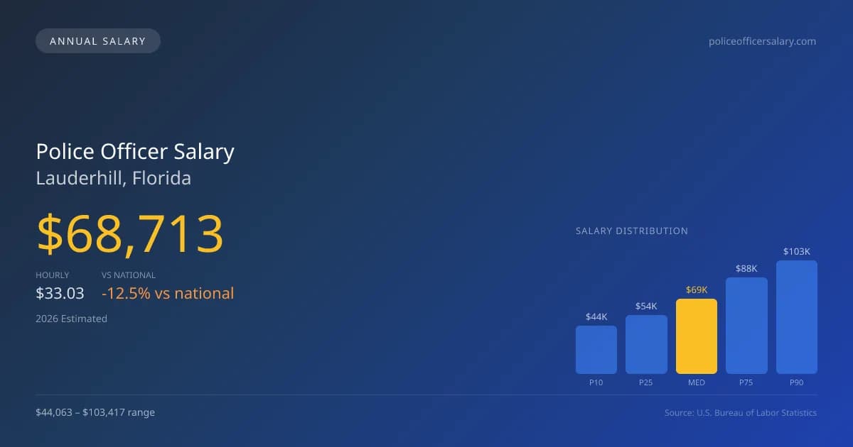 Police Officer Salary in Lauderhill, FL — 2026 est., based on 2025 BLS