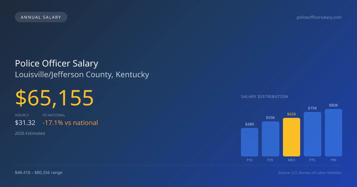 Police Officer Salary in Louisville/Jefferson County, KY — 2026 est., based on 2025 BLS