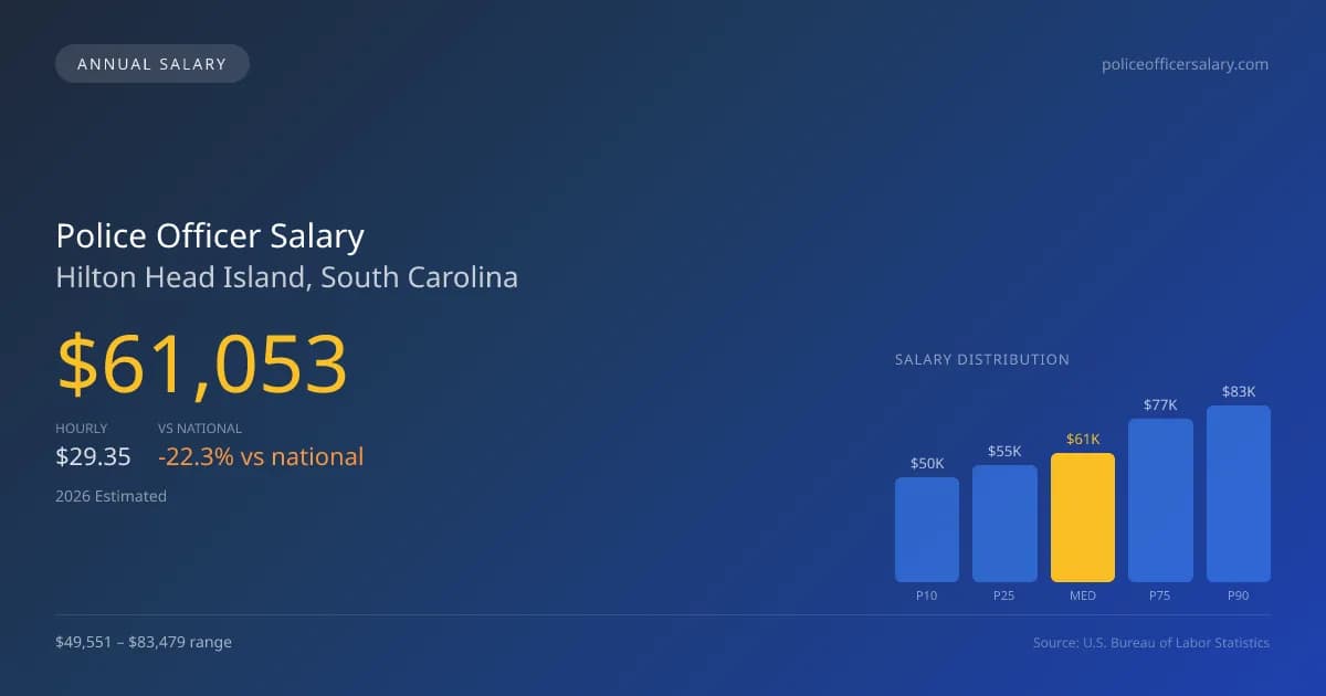 Police Officer Salary in Hilton Head Island, SC — 2026 est., based on 2025 BLS