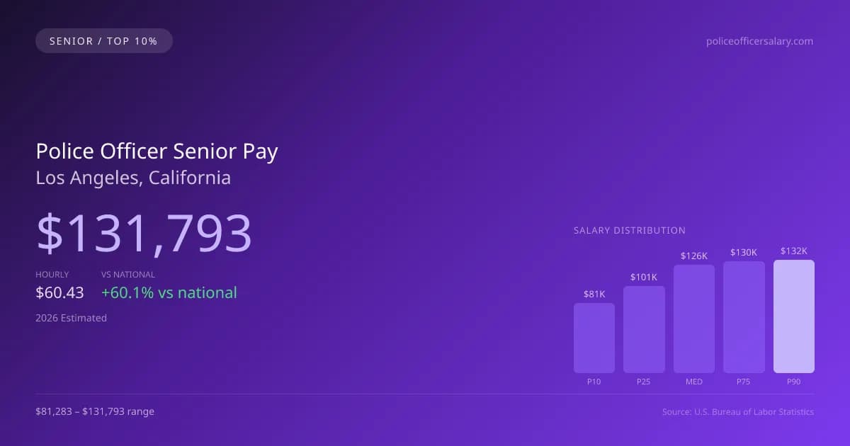 Police Officer Senior Salary in Los Angeles, CA — 2026 est., based on 2025 BLS