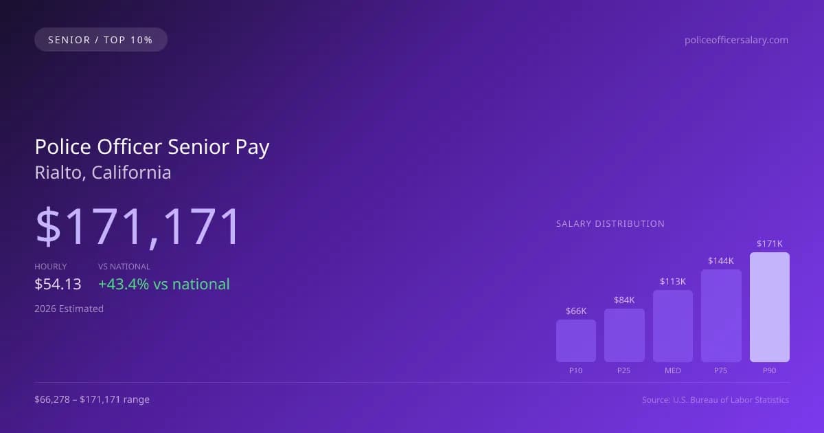 Police Officer Senior Salary in Rialto, CA — 2026 est., based on 2025 BLS