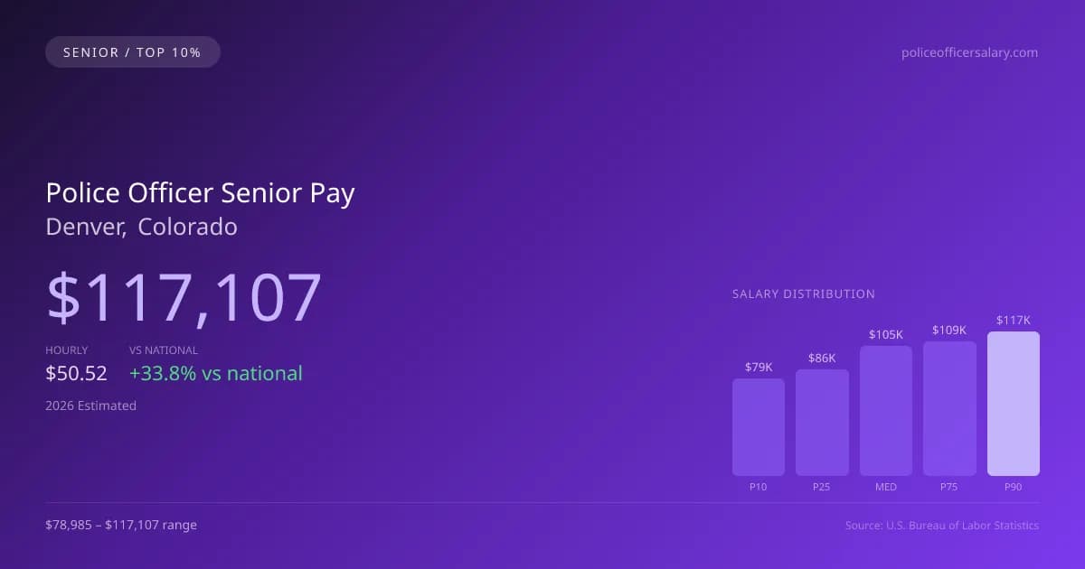 Police Officer Senior Salary in Denver, CO — 2026 est., based on 2025 BLS