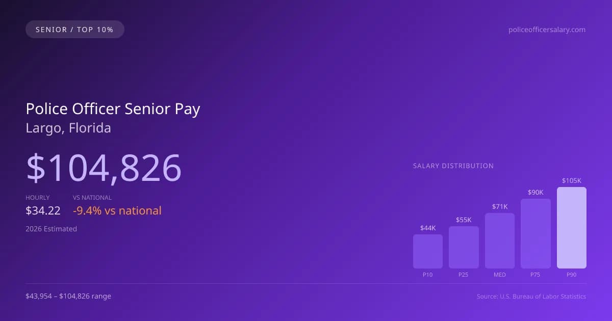 Police Officer Senior Salary in Largo, FL — 2026 est., based on 2025 BLS