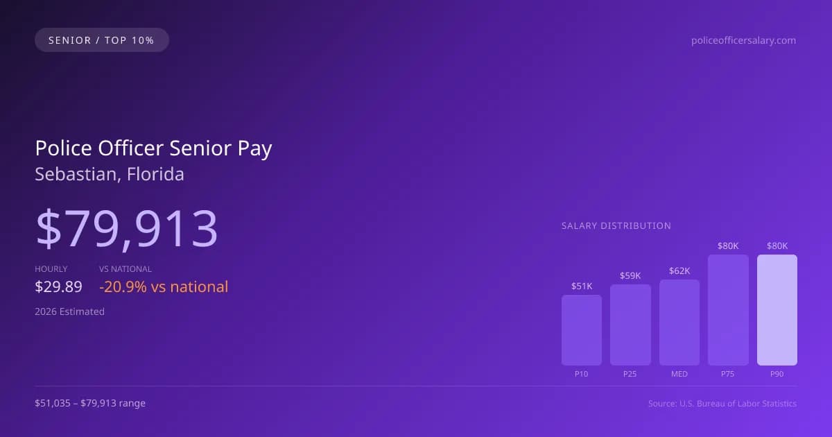 Police Officer Senior Salary in Sebastian, FL — 2026 est., based on 2025 BLS