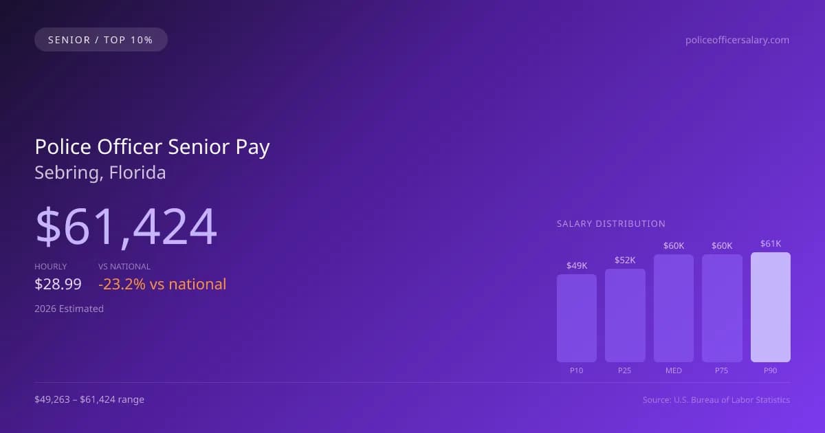 Police Officer Senior Salary in Sebring, FL — 2026 est., based on 2025 BLS