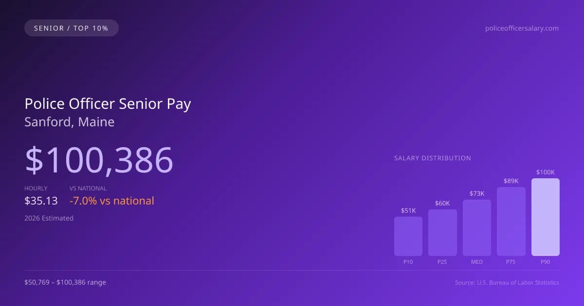 Police Officer Senior Salary in Sanford, ME — 2026 est., based on 2025 BLS