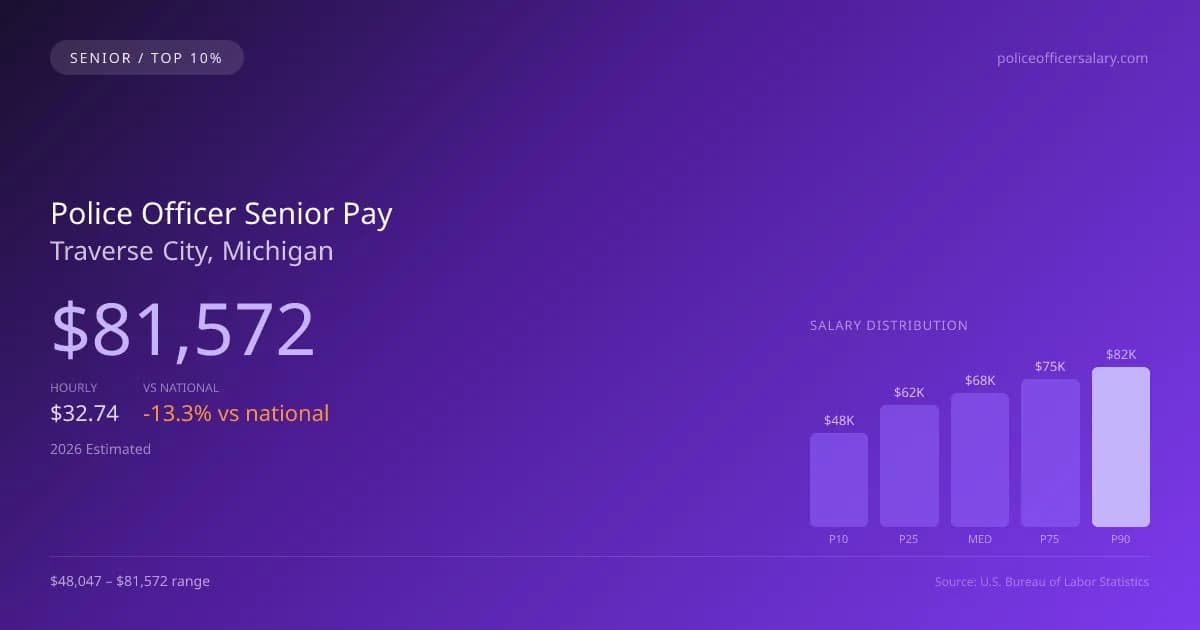 Police Officer Senior Salary in Traverse City, MI — 2026 est., based on 2025 BLS