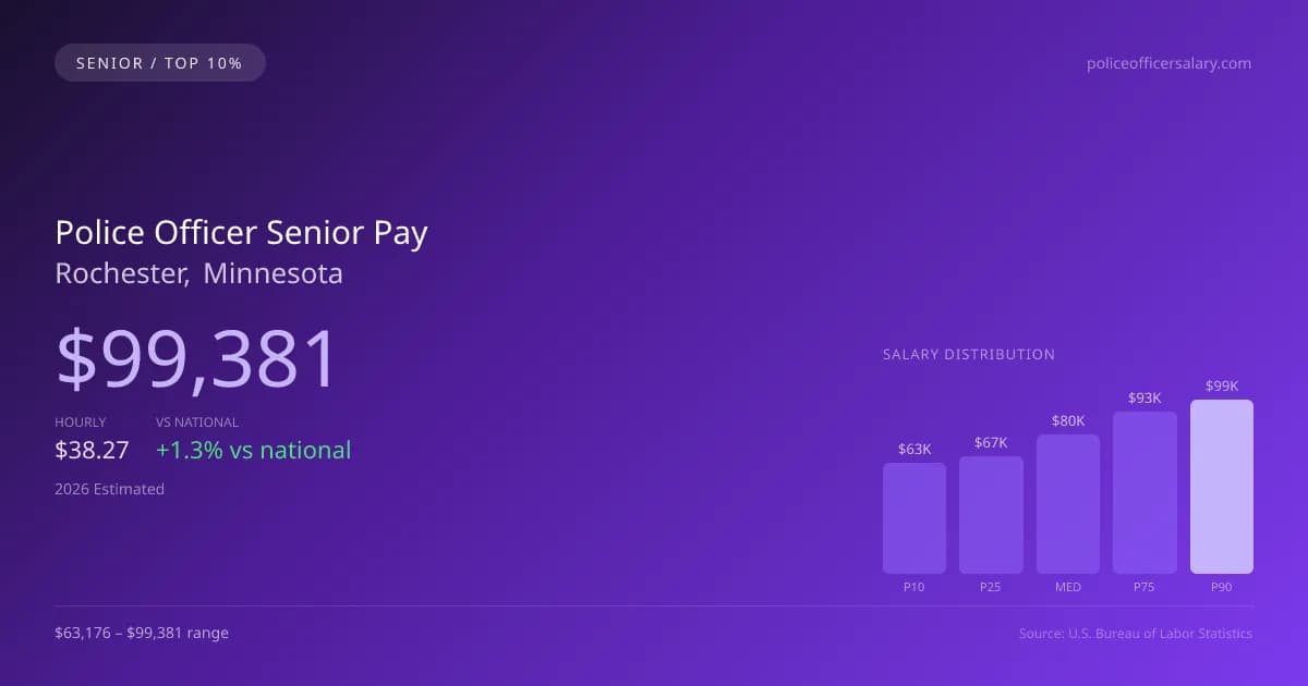 Police Officer Senior Salary in Rochester, MN — 2026 est., based on 2025 BLS