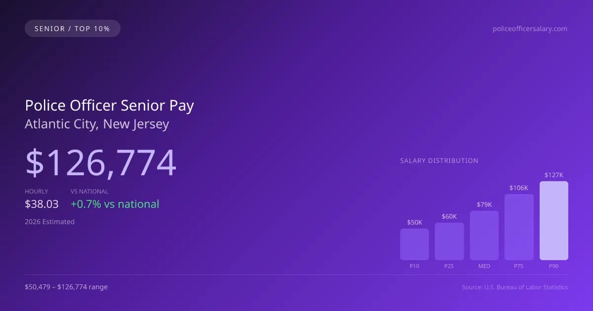 Police Officer Senior Salary in Atlantic City, NJ — 2026 est., based on 2025 BLS