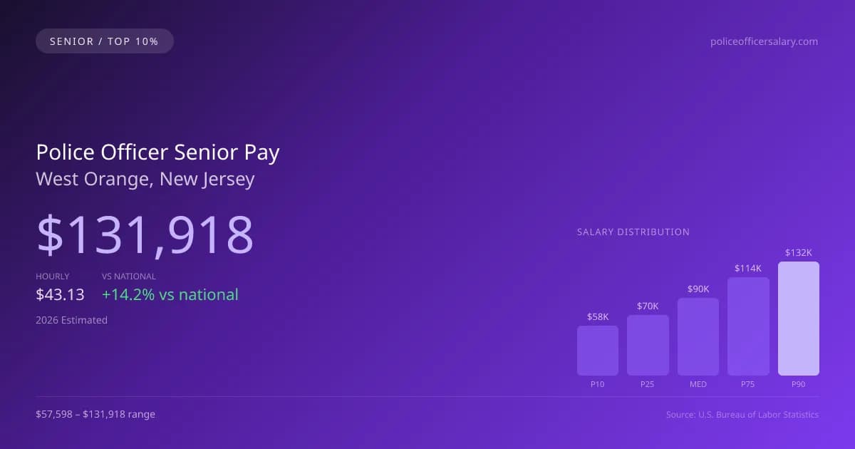 Police Officer Senior Salary in West Orange, NJ — 2026 est., based on 2025 BLS