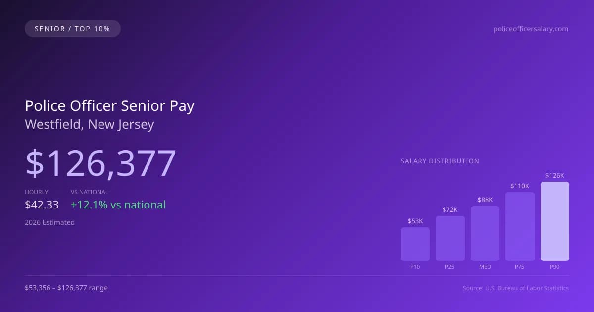 Police Officer Senior Salary in Westfield, NJ — 2026 est., based on 2025 BLS