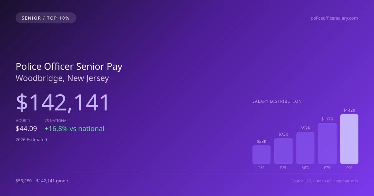Police Officer Senior Salary in Woodbridge, NJ — 2026 est., based on 2025 BLS
