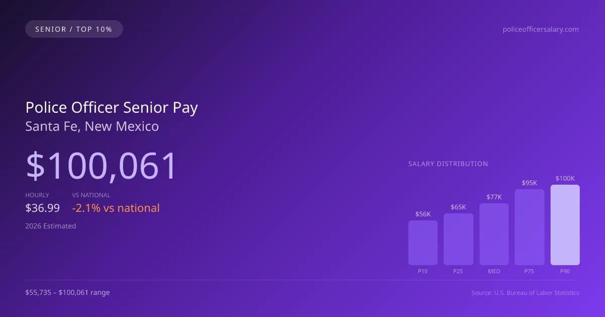 Police Officer Senior Salary in Santa Fe, NM — 2026 est., based on 2025 BLS