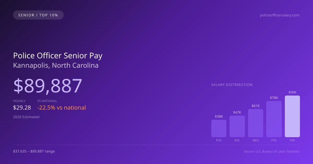 Police Officer Senior Salary in Kannapolis, NC — 2026 est., based on 2025 BLS