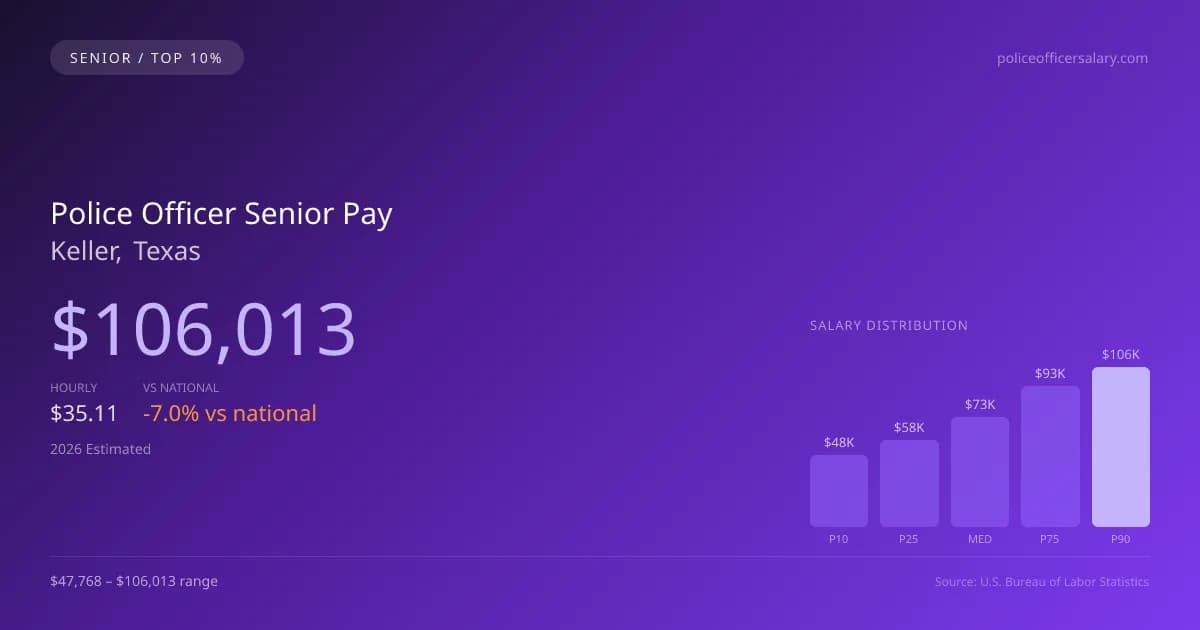 Police Officer Senior Salary in Keller, TX — 2026 est., based on 2025 BLS
