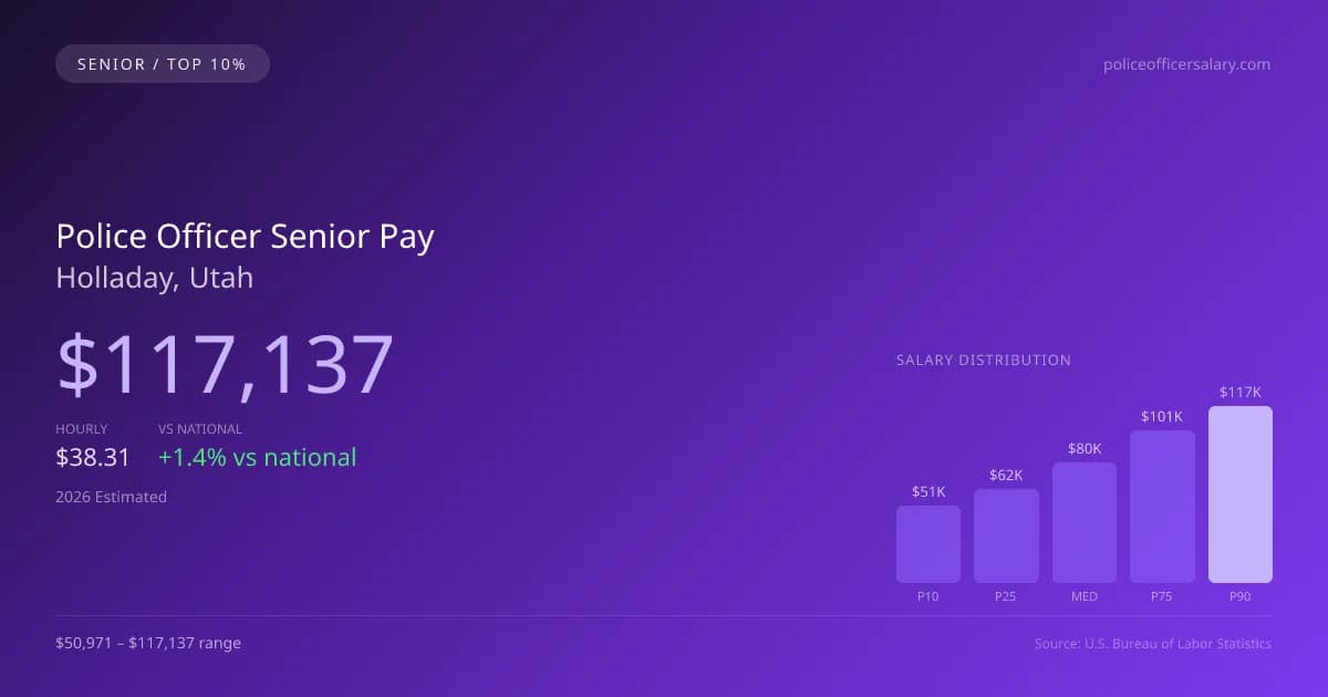 Police Officer Senior Salary in Holladay, UT — 2026 est., based on 2025 BLS