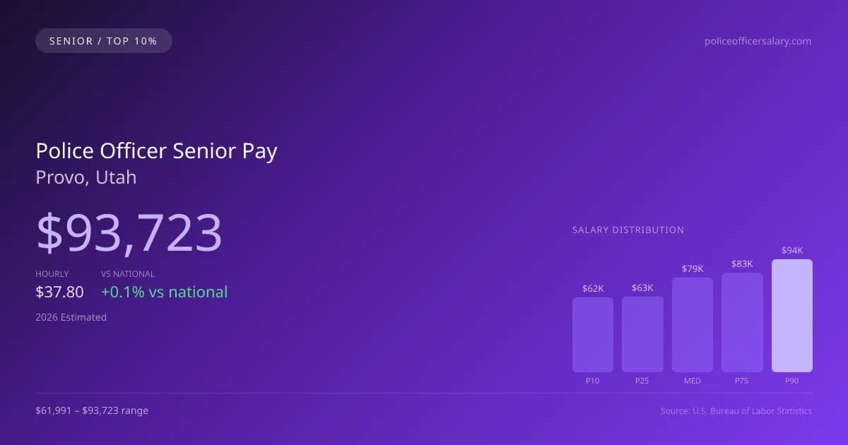 Police Officer Senior Salary in Provo, UT — 2026 est., based on 2025 BLS