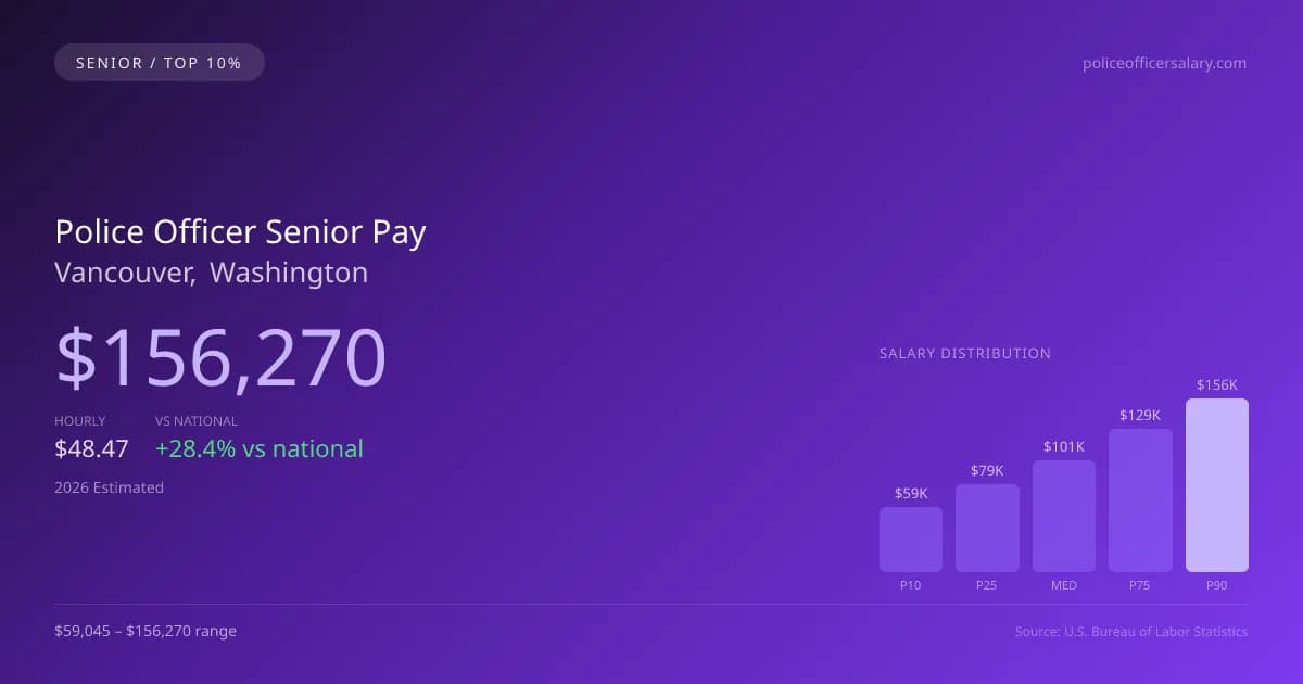 Police Officer Senior Salary in Vancouver, WA — 2026 est., based on 2025 BLS
