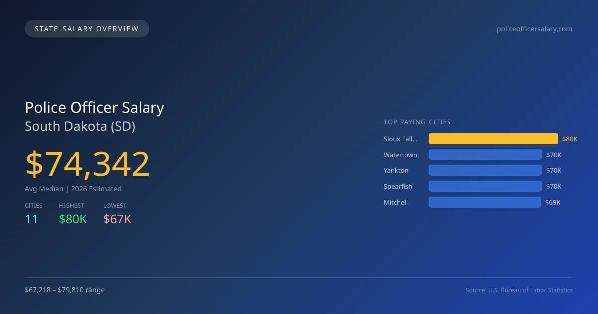 Police Officer Salary in South Dakota - 2025 BLS Data Infographic