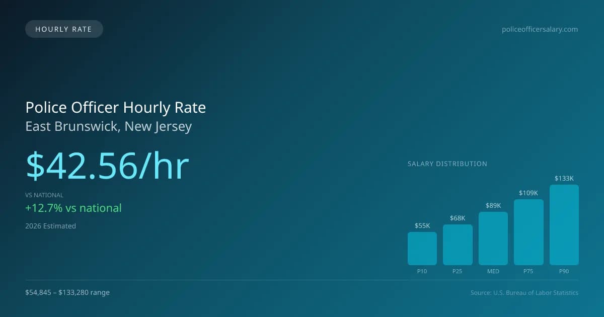 Police Officer Hourly Rate in East Brunswick, NJ — 2026 est., based on 2025 BLS