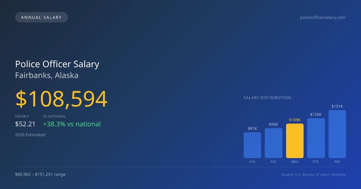 Police Officer Salary in Fairbanks, AK — 2026 est., based on 2025 BLS