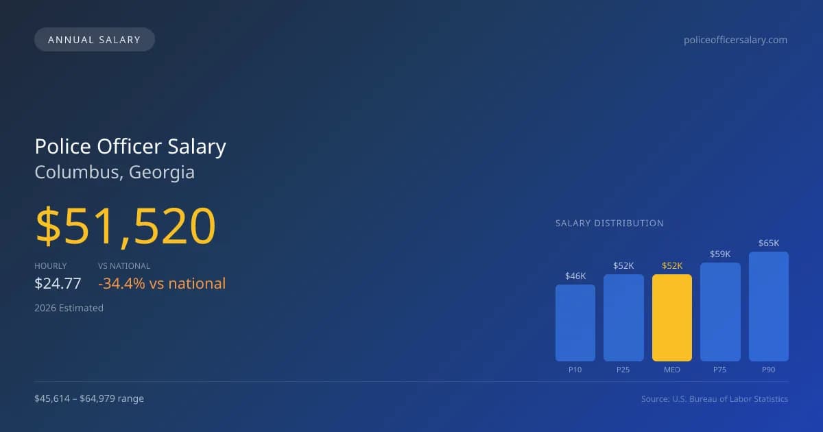Police Officer Salary in Columbus, GA โ 2026 est., based on 2025 BLS