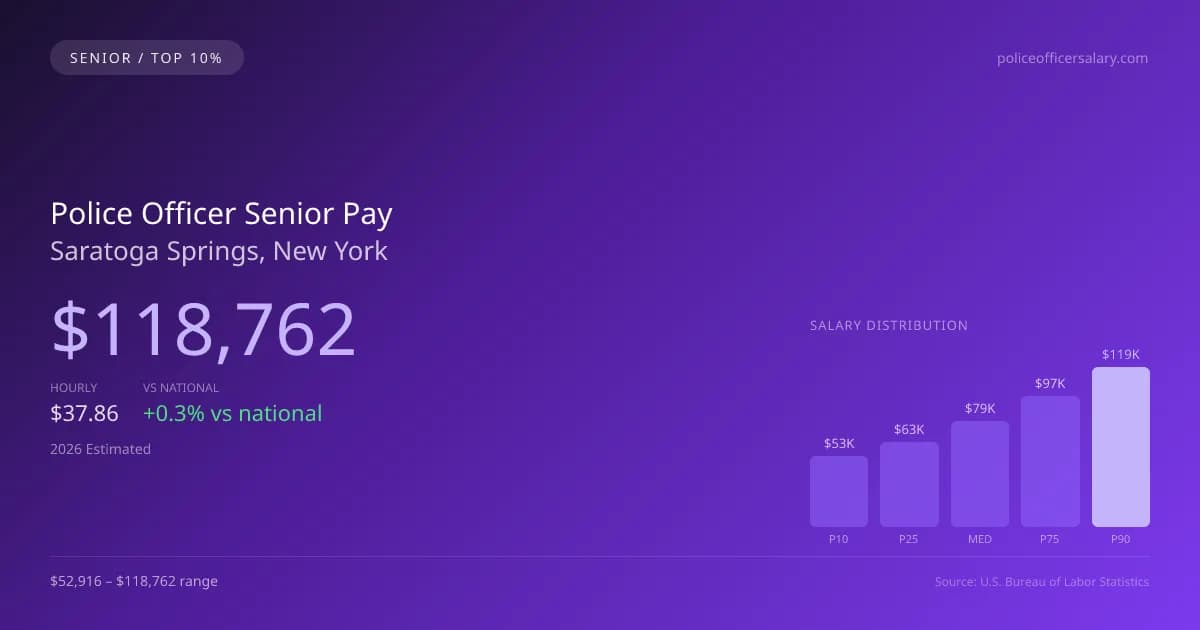 Police Officer Senior Salary in Saratoga Springs, NY — 2026 est., based on 2025 BLS