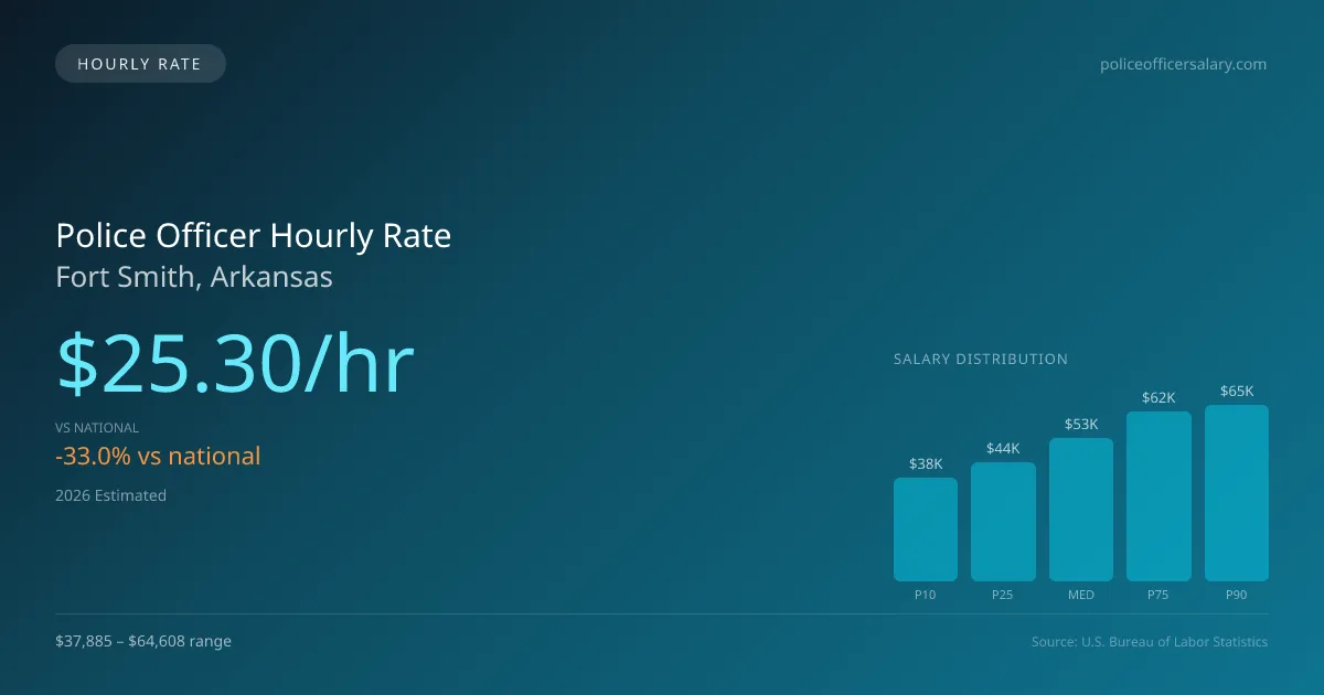Police Officer Hourly Rate in Fort Smith, AR — 2026 est., based on 2025 BLS