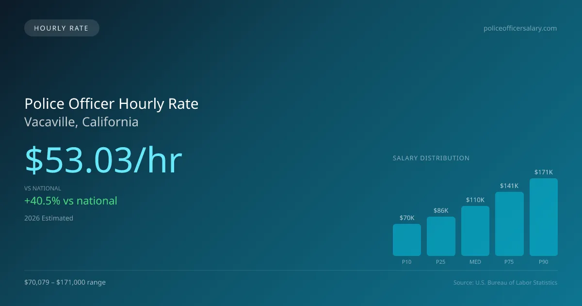 Police Officer Hourly Rate in Vacaville, CA — 2026 est., based on 2025 BLS