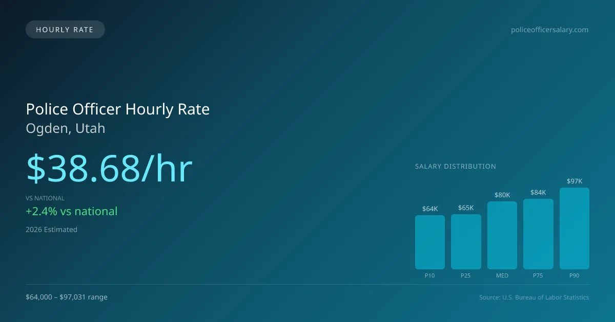 Police Officer Hourly Rate in Ogden, UT — 2026 est., based on 2025 BLS