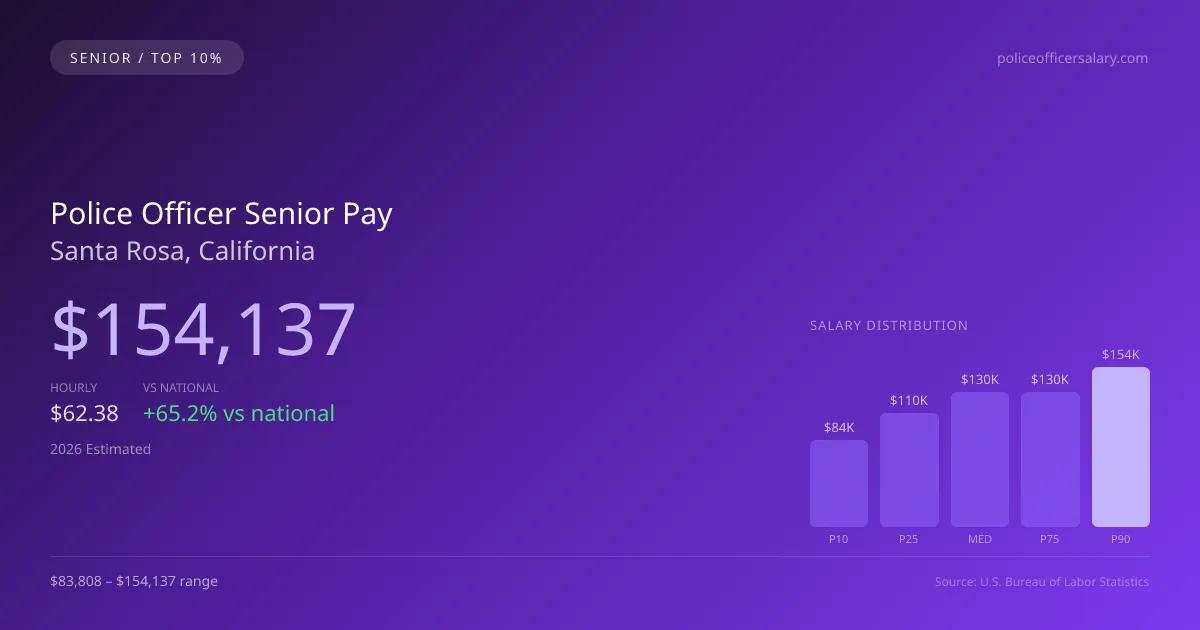 Police Officer Senior Salary in Santa Rosa, CA — 2026 est., based on 2025 BLS