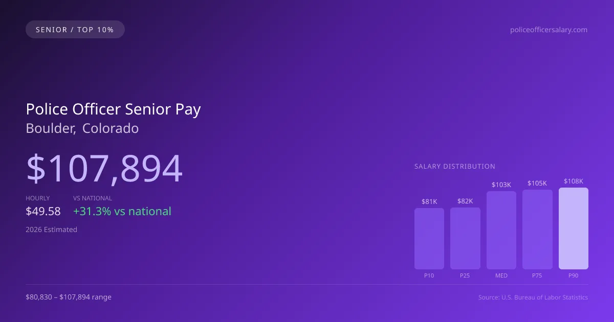 Police Officer Senior Salary in Boulder, CO — 2026 est., based on 2025 BLS