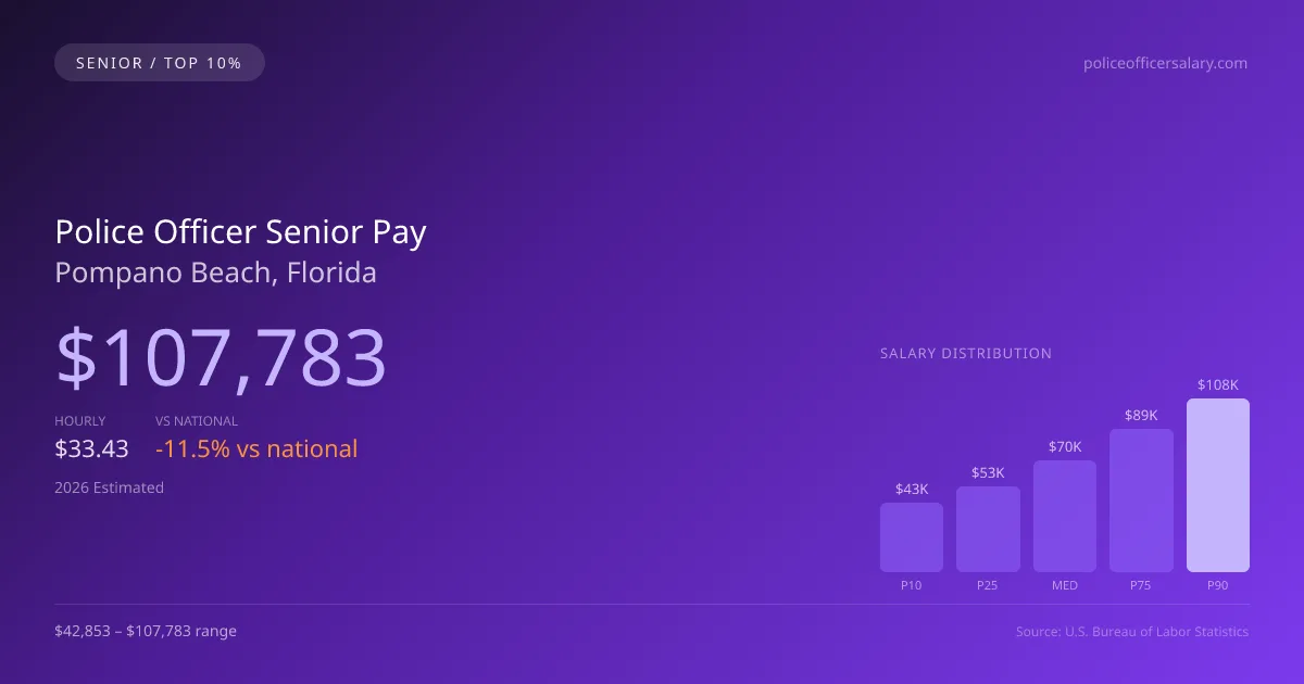 Police Officer Senior Salary in Pompano Beach, FL — 2026 est., based on 2025 BLS