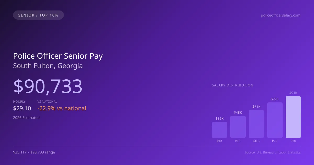 Police Officer Senior Salary in South Fulton, GA — 2026 est., based on 2025 BLS