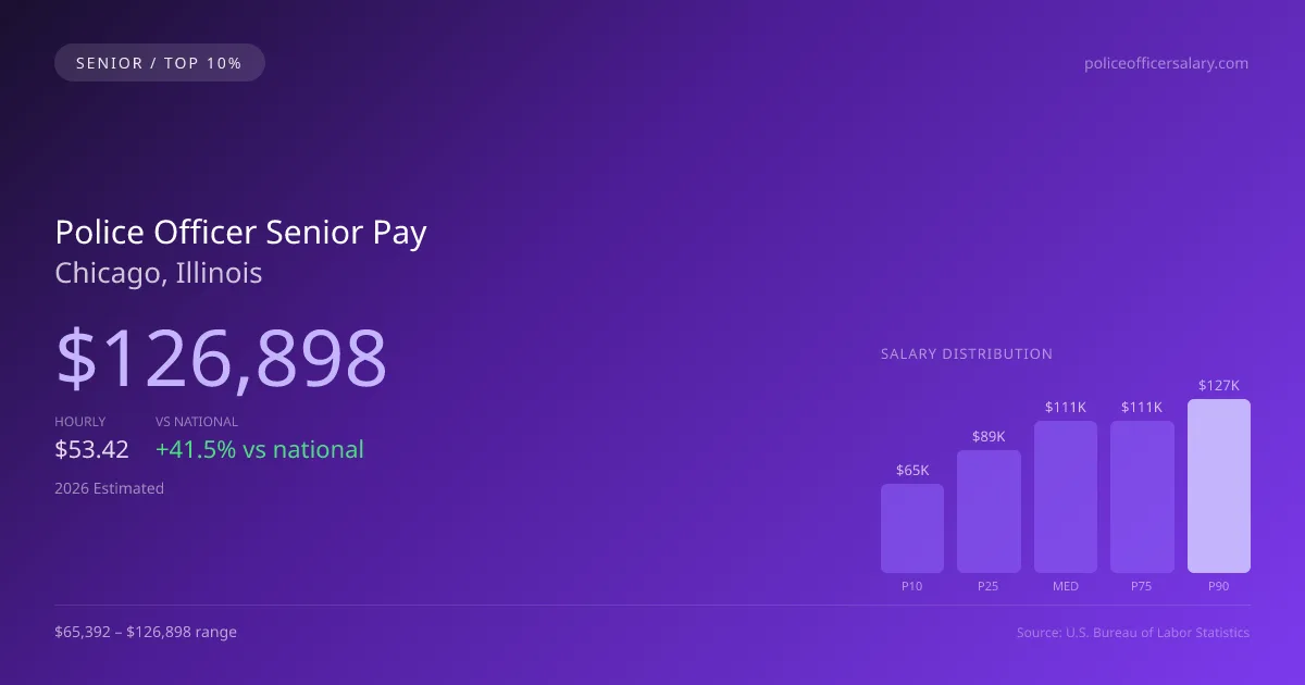 Police Officer Senior Salary in Chicago, IL — 2026 est., based on 2025 BLS