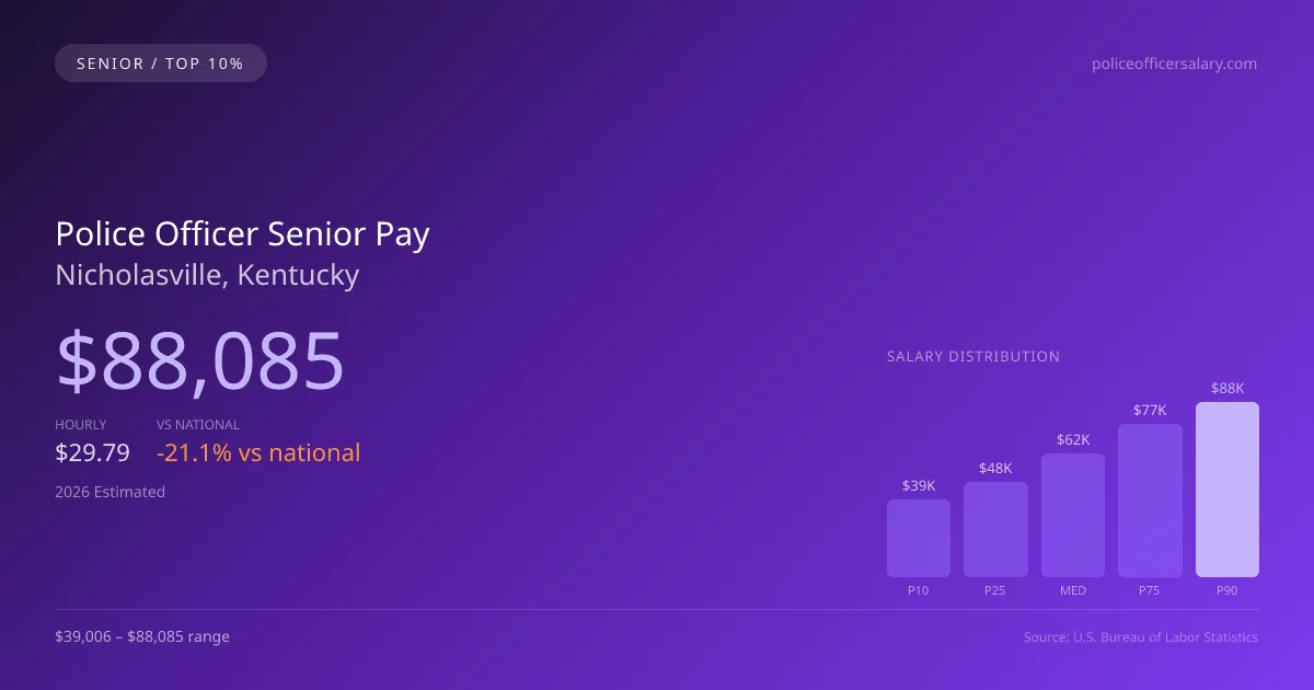 Police Officer Senior Salary in Nicholasville, KY — 2026 est., based on 2025 BLS