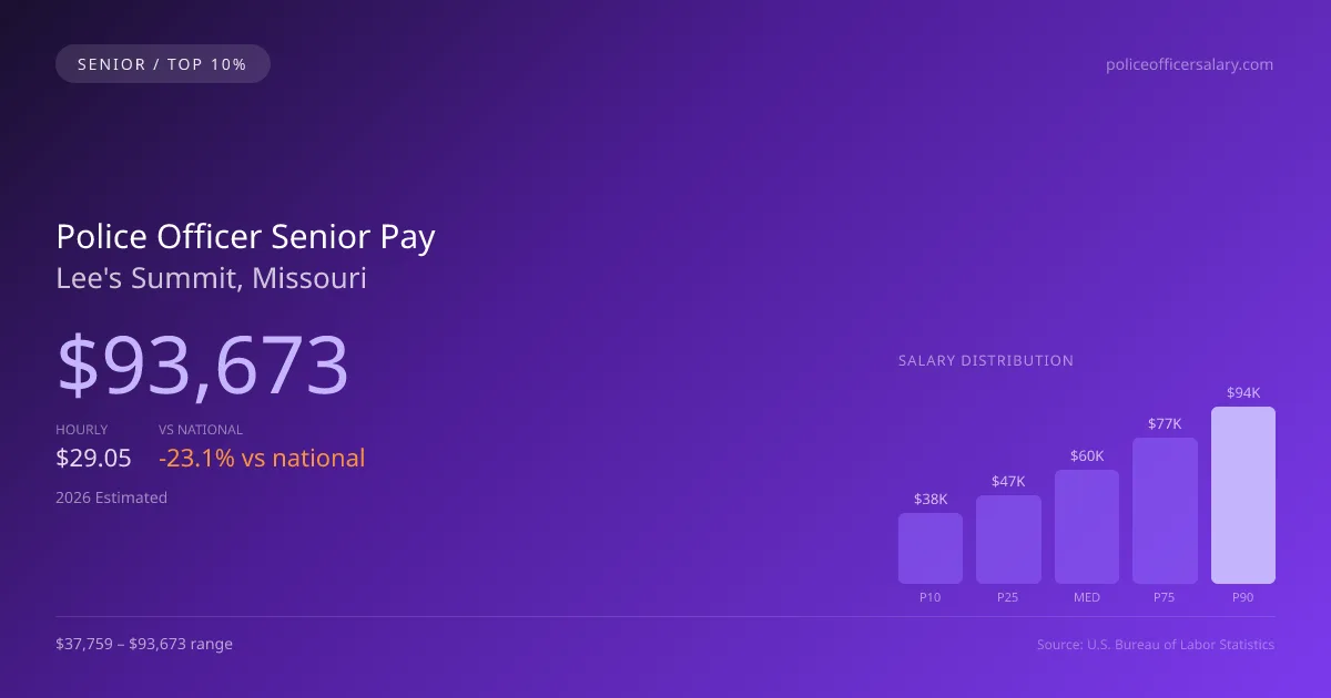 Police Officer Senior Salary in Lee's Summit, MO — 2026 est., based on 2025 BLS