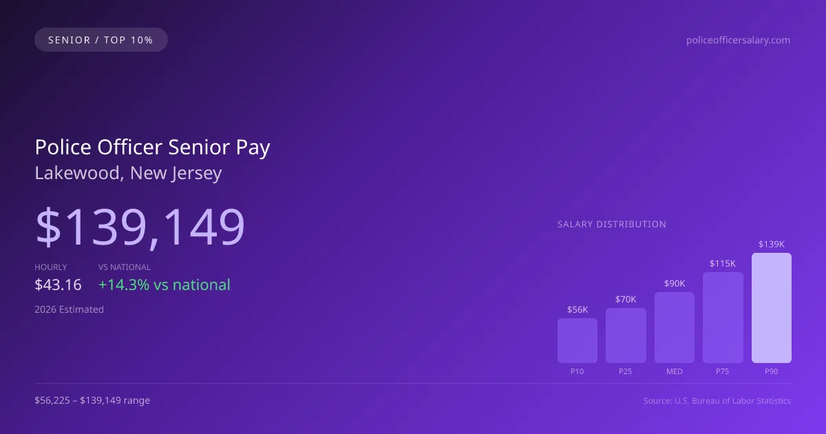 Police Officer Senior Salary in Lakewood, NJ — 2026 est., based on 2025 BLS